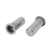 IIVVERR M10 x 34mm Cabeza plana estriada Extremo cerrado Tuerca de remache Inserte 20PCS (M10 x 34mm Knurled Flat Head Closed End Rivet Nut Insert 20PCS