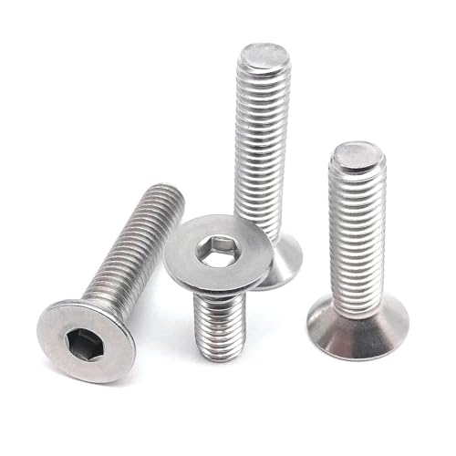 50 Uds M2 M2.5 M3 304 tornillo hexagonal de acero inoxidable con cabeza con Conector hexagonal plano avellanado tornillo Allen tornillos metálicos (Color : 16mm, Size : M2.5 (50pcs))