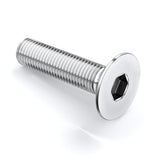 M8 x 80 (5 piezas) Tornillos de cabeza plana avellanados, acero inoxidable 304, acabado brillante, totalmente roscado, accionamiento hexagonal Allen métrico, DIN7991