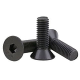 5pcs UNC 6# -32 Zócalo hexagonal de cabeza de cabeza plana negra Allen tornillos allen tornillos alto grado de tracción 10.9 Elija longitudes DUO ER (Length : 1/2", Size : 6-32)