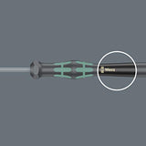 Wera Kraftform Micro electrónica Juego de destornilladores y estante, 6 piezas, Ranurardo/Phillips, Slotted: 2.5x80mm, 3x80mm, 3.5x80mm, 4x80mm. Phillips: 0x60mm, 1x80mm