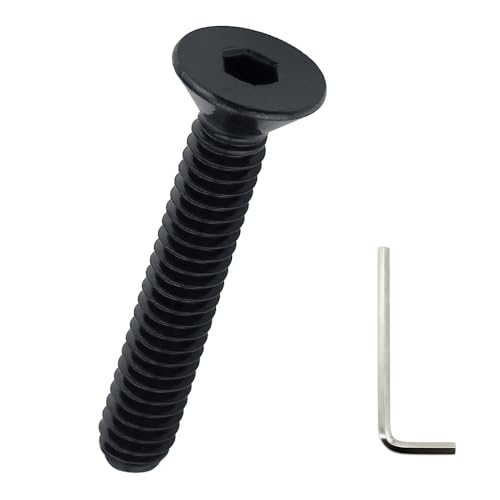 #10-24 x 1-1/2 Tornillos de cabeza plana negra (50 piezas), acero inoxidable 304 18/8, cabeza avellanada, unidad hexagonal Allen, rosca completa, Fayeploo
