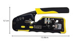 Klein Tools VDV226-110 crimpadora de cables de datos modulares de carraca / pelacables / cortador de cables para conectores RJ11/RJ12 estándar, RJ45 de paso