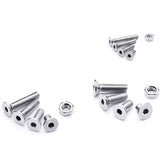Juego de 440 tornillos hexagonales de cabeza Allen M3 M4 M5 de acero inoxidable con cabeza avellanada plana de acero inoxidable, kit de surtido de tornillos y tuercas