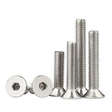 100 tornillos de cabeza plana de acero inoxidable