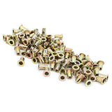 Tuercas Remachables, Kit de Tuercas Roscadas de Cabeza Plana Chapadas en Zinc de Color 100 Piezas Kit Surtido de Tuercas Remachadoras Accesorios de Hardware (M4 100 piezas)