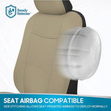 BDK PolyPro - Juego Completo de Fundas para Asiento de Auto, en Color Beige, Fundas para Asiento de Banco Dividido Delantero y Trasero, fácil de Instalar, para automóviles, Camiones, Furgonetas, SUV.