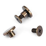 FTVOGUE 20 Unids Remache de Metal Cabeza Plana Cobre LatóN Tornillos Tuercas UñAs Remaches Casquillo de Cuero Accesorios para Abrigos Caps Bolsas DecoracióN(5mm)