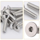 M&Z M6 x 40 Tornillos de cabeza plana, acero inoxidable 18-8 (304), acabado brillante, DIN 7991, unidad de enchufe Allen, 25 piezas