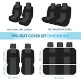 BDK PolyPro - Juego Completo de Fundas para Asiento de Auto, en Color Beige, Fundas para Asiento de Banco Dividido Delantero y Trasero, fácil de Instalar, para automóviles, Camiones, Furgonetas, SUV.