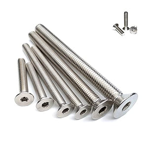 100 tornillos de cabeza plana de acero inoxidable