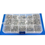 Juego de 440 tornillos hexagonales de cabeza Allen M3 M4 M5 de acero inoxidable con cabeza avellanada plana de acero inoxidable, kit de surtido de tornillos y tuercas