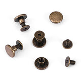 FTVOGUE 20 Unids Remache de Metal Cabeza Plana Cobre LatóN Tornillos Tuercas UñAs Remaches Casquillo de Cuero Accesorios para Abrigos Caps Bolsas DecoracióN(5mm)