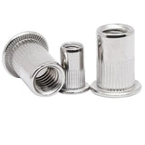 50 Uds. Tuerca de remache de acero inoxidable 304 M3 M4 M5 M6 M8 M10 M12 tuerca de remache avellanada plana inserto Rivnet Nutsert tornillos metálicos (Size : M6(50pcs))