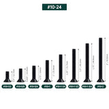 #10-24 x 1-1/2 Tornillos de cabeza plana negra