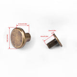 20 juegos de 5 mm 6.5 mm 8 mm Kit surtido de latón Tornillos Postes de metal Botón de remache de clavo para DIY Decoración de cuero Encuadernación Ranurado Tornillo de cabeza plana (6.5 mm)