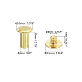 PATIKIL 50 Juegos Chicago Tornillos de Unión Phillips M5X12mm Remaches de Cuero Sujetadores de Latón Conectores de Acero para Cuero Cinturones Fotos Recortes Álbumes Dorados