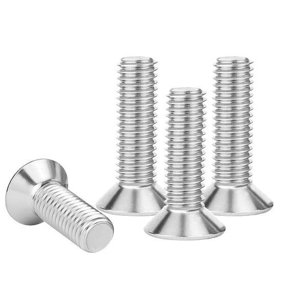 Tornillos de cabeza plana M5 x 20 mm, 50 tornillos de cabeza plana M5-0,8 x 20 mm, tornillo de cabeza plana de acero inoxidable 304, accionamiento de enchufe Allen, rosca completa, acabado brillante, cantidad 50