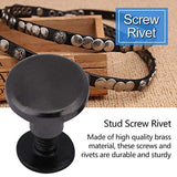 20 sets DIY Latón Cabeza Plana Correa Correa Remaches + Tornillo para Equipaje de Cuero Craft 5mm 8mm Remaches Correa Manija Bolsa Accesorios(8mm)