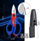 WORKPRO - Tijeras de acero inoxidable, tijeras de electricista profesional de 6.4 pulgadas con pelacables para cable suave (no aptas para uso en buceo)