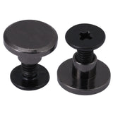 Remaches De Tornillo, 20 Juegos De Tornillos De Bolsa De Remaches, Tornillos Chicago De Cabeza Plana De Latón Negros, Perno De Metal Para Cinturón Plano, Kit De Remaches De Cuero(5mm)