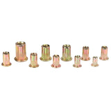 Homimor 300 Tuercas De Remache, Juego De Tuercas De Remache De Acero Al Carbono,Tuercas De Remache Métricas Y Imperial Chapadas En Zinc, Acero Al Carbono, Tuerca De Inserción Roscada