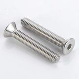 M8-Tornillos y pernos de cabeza plana de 1,25 x 50 mm, pernos de cabeza plana M8 de 50 mm, tornillo de acero inoxidable, accionamiento de enchufe Allen, rosca completa, acabado brillante, rosca gruesa