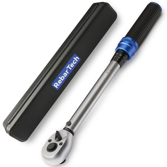 RebarTech Llave dinamométrica de 3/8 pulgadas,5~45 pies-libra = 7~61N.m, Llave de torsión con Entrada de 3/8’, 5~45 ft.lb / 7~61 Nm, torquimetro, torquímetro,