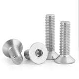 Tornillos de cabeza plana M5 x 20 mm, 50 tornillos de cabeza plana M5-0,8 x 20 mm, tornillo de cabeza plana de acero inoxidable 304, accionamiento de enchufe Allen, rosca completa, acabado brillante, cantidad 50