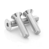 Tornillos de cabeza plana M4 x 18 mm, 75 tornillos de cabeza plana M4-0,7 x 18 mm, tornillo de cabeza plana de acero inoxidable 304, accionamiento de enchufe Allen, rosca completa, acabado brillante, cantidad 75