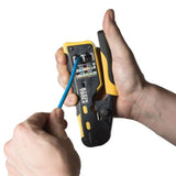 Klein Tools VDV226-110 crimpadora de cables de datos modulares de carraca / pelacables / cortador de cables para conectores RJ11/RJ12 estándar, RJ45 de paso