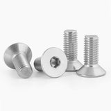 YILANDI Tornillos de cabeza plana M3 x 10 mm, 100 tornillos de cabeza plana M3-0.5 x 10 mm, acero inoxidable 304, Allen hexagonal, rosca completa, acabado brillante, cantidad 100