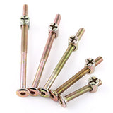 Kit de Pernos y Tuercas, 10 Piezas M6 Tornillos de Cabeza Hexagonal, Pernos Tuercas Muebles Kit, Tornillo de Tuerca Conector de Chapado en Zinc para Muebles, Cunas, Camas(80mm)