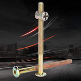 Kit de Pernos y Tuercas, 10 Piezas M6 Tornillos de Cabeza Hexagonal, Pernos Tuercas Muebles Kit, Tornillo de Tuerca Conector de Chapado en Zinc para Muebles, Cunas, Camas(80mm)