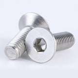 Tornillos de cabeza plana M6 x 12 mm, 50 tornillos de cabeza avellanada M6-1.0 x 12 mm, tornillo de cabeza avellanada de acero inoxidable 304, accionamiento de enchufe Allen, rosca completa, acabado