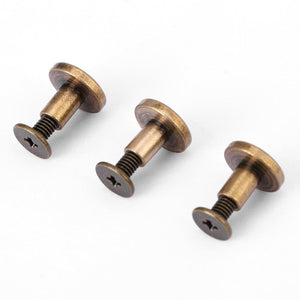 20Pcs Remaches de cuero planos Tornillos de fijación de Chicago Postes Kit de surtido para álbumes de fotos Álbumes de fotos Reparación de cuero(8mm)