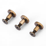 20Pcs Remaches de cuero planos Tornillos de fijación de Chicago Postes Kit de surtido para álbumes de fotos Álbumes de fotos Reparación de cuero(8mm)