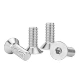 YILANDI Tornillos de cabeza plana M3 x 10 mm, 100 tornillos de cabeza plana M3-0.5 x 10 mm, acero inoxidable 304, Allen hexagonal, rosca completa, acabado brillante, cantidad 100