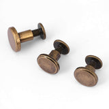 20Pcs Remaches de cuero planos Tornillos de fijación de Chicago Postes Kit de surtido para álbumes de fotos Álbumes de fotos Reparación de cuero(8mm)