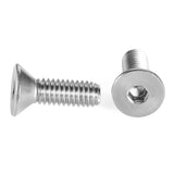 YILANDI Tornillos de cabeza plana M3 x 10 mm, 100 tornillos de cabeza plana M3-0.5 x 10 mm, acero inoxidable 304, Allen hexagonal, rosca completa, acabado brillante, cantidad 100