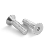 Tornillos de cabeza plana M5 x 20 mm, 50 tornillos de cabeza plana M5-0,8 x 20 mm, tornillo de cabeza plana de acero inoxidable 304, accionamiento de enchufe Allen, rosca completa, acabado brillante, cantidad 50
