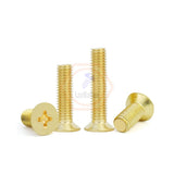 200 tornillos de cabeza plana de latón M3 x 6 mm, tornillos de cabeza avellanada Phillips