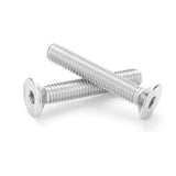 Tornillos de cabeza plana M5 x 25 mm, 40 tornillos de cabeza plana M5-0,8 x 25 mm, tornillo de cabeza plana de acero inoxidable 304, accionamiento de enchufe Allen, rosca completa, acabado brillante, cantidad 40