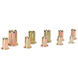 300 piezas de tuerca de remache de acero al carbono para placas de metal, automóviles, aviación, ferrocarriles, color, de métricas de superficie chapada en zinc, kit ensamblado