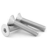 Tornillos de cabeza plana M6 x 30 mm, 30 tornillos de cabeza plana M6-1.0 x 30 mm, tornillo de cabeza plana de acero inoxidable 304, accionamiento de enchufe Allen, rosca completa, acabado brillante, cantidad 30