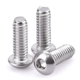 Tornillos de cabeza de botón de 1/4-20 x 3/4 pulgadas, acero inoxidable 304 18-8, accionamiento hexagonal Allen, acabado brillante, rosca completamente a máquina, paquete de 25