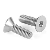 YILANDI Tornillos de cabeza plana M3 x 10 mm, 100 tornillos de cabeza plana M3-0.5 x 10 mm, acero inoxidable 304, Allen hexagonal, rosca completa, acabado brillante, cantidad 100