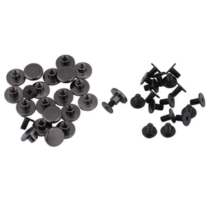 Remaches De Tornillo, 20 Juegos De Tornillos De Bolsa De Remaches, Tornillos Chicago De Cabeza Plana De Latón Negros, Perno De Metal Para Cinturón Plano, Kit De Remaches De Cuero(5mm)