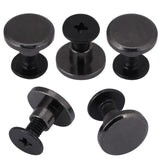 Remaches De Tornillo, 20 Juegos De Tornillos De Bolsa De Remaches, Tornillos Chicago De Cabeza Plana De Latón Negros, Perno De Metal Para Cinturón Plano, Kit De Remaches De Cuero(5mm)