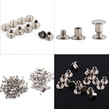100 Unids Remaches de Cuero de Plata Chicago Encuadernación Tornillos Kit de Surtido para Scrapbook Álbumes de Fotos Reparación de Cuero M5x6mm